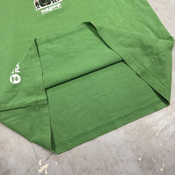 AAPE by A Bathing Ape T-Shirt Short Sleeve Green "AAPER" Large - Picture 8 of 12